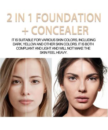 sjfscqr 2 in 1 Anti-Wrinkle Foundation Smoothes and blurs fine lines wrinkles blemishes and redness Long-lasting waterproof concealer Smoothes - Buy Online on GoSupps.com