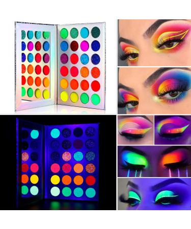 Neon Eyeshadow Palette - Delanci Aurora Glow for Halloween Makeup | Fluorescent & Glitter Eyeshadow Kit - Buy Online on GoSupps.com