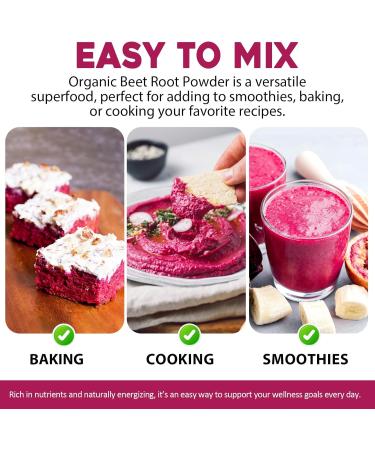 WOJBALMN Beet Root Powder 8 Ounce | Balance Skin Oil and Promote Natural Radiance | Beetroot Powder for Smoothies Baking & Juice Non-GMO Vegan - Buy Online on GoSupps.com