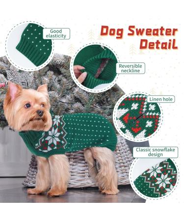 Katzinst Christmas Dog Sweater for Small Dogs | Fleece Sweater for French Bulldogs Dachshunds Chihuahuas & Yorkies | Green - Buy Online on GoSupps.com
