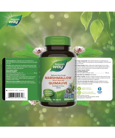 Nature s Way Marshmallow Root - Dry Cough Relief with Marshmallow Root - 100 Vegetarian Capsules - Buy Online on GoSupps.com
