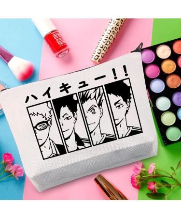 Wumpa Haikyuu Anime Cosmetic Bag | Makeup Bag for Fans - Kotaro Tetsuro Keiji Hinata | Perfect Gift for Women & Girls | Zippered Haikyuu Cosplay Accessory - Buy Online on GoSupps.com