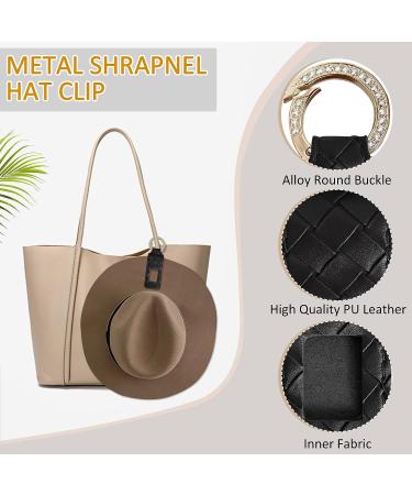 RongYue Hat Clip: Portable PU Leather Metal Shrapnel Cap Holder - Black - Buy Online on GoSupps.com