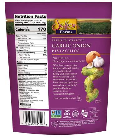 Setton Farms Garlic Onion Pistachio Kernels - 3 oz | Non-GMO, Gluten Free, Vegan, Kosher - Buy Online on GoSupps.com