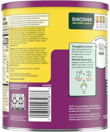 Nestle NIDO Lacto-Ease Toddler Powdered Milk Beverage 28.2 Oz Canister - Toddler Drink Mix - Buy Online on GoSupps.com