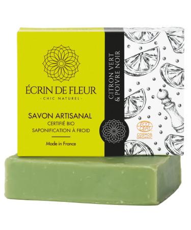  crin de Fleur - Organic Handmade Lime & Black Pepper Soap Bar: Invigorating Blend of Refreshing Citrus and Spicy Warmth Stimulating and Awakening Body & Soul 1x90g Lemon 1 count (Pack of 1)