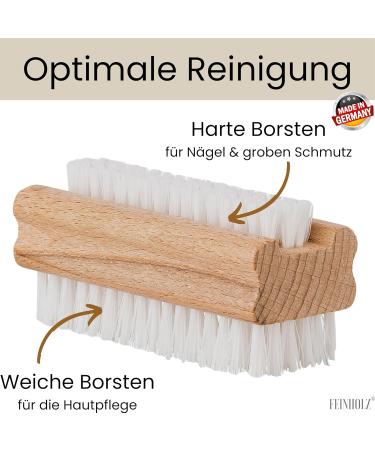 Feinholz Hand Brush Set (3 pcs) - German Made Nail Vegetable and Finger Brushes for Kids & Adults - Buy Online on GoSupps.com