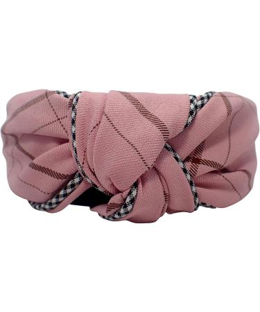 Topkids Accessories Checkered Knot Alice Bands Adult Women Hair Accessories for Women Hair Bands for Women Thick Headband Womens Headbands Head Bands Adult Women Wide Headbands (Pink) - Buy Online on GoSupps.com
