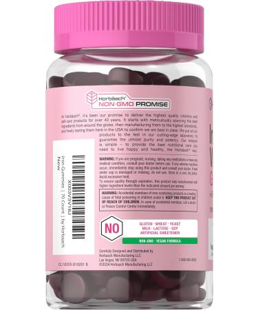 Horb ach Iron Gummies for Women | 70 Count | Grape Flavor | Supplement with B Vitamins Folate and Zinc | Vegan Non-GMO & Gluten Free - Buy Online on GoSupps.com