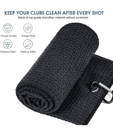GDFPLXW Golf Towel - Microfiber Fabric, Durable & Fadeless Golf Club Cleaner Accessory for Men & Women Golfers (Black) - Buy Online on GoSupps.com