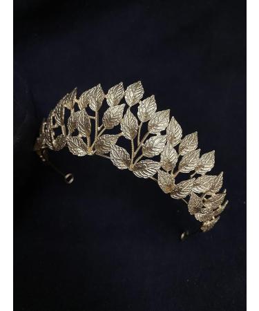 Sunshinesmile Gold Leaves Wedding Headpiece Tiara for Bride - Bridal Hair Accessories & Forehead Jewelry - Buy Online on GoSupps.com