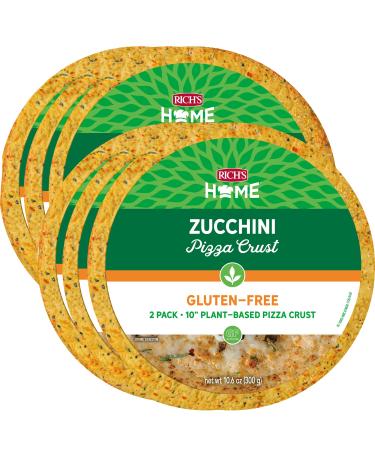 Rich's Home Zucchini Pizza Crusts, 6 Crusts, Gluten Free, Plant Based, 10" Flatbread