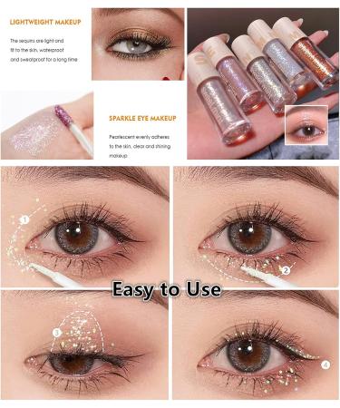 Mysense Glitter Eyeshadow Makeup Glitter Liquid Eyeshadow Glitter Eyeliner Diamond Sparkle Eye Stick Shimmer and Shine Makeup Glitter Lip Gloss for Women Korean Makeup 01# Light Purple - Buy Online on GoSupps.com