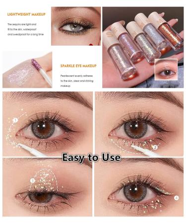 Korean Glitter Makeup Set: Go Ho Liquid Eyeshadow, Glitter Eyeliner, and Lip Gloss - White Pearl Shade for Women - Buy Online on GoSupps.com