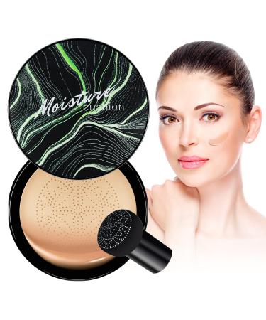 OETUIOW Mushroom Head Air Cushion CC Cream BB Cream Makeup Foundation Moisturizing Concealer Long Lasting Full Coverage Waterproof Foundation Makeup Even Skin Tone Makeup Base Primer (Natural) 01 Natural