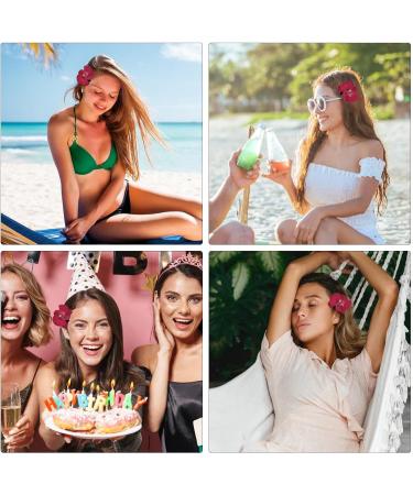 Orchid Hair Clip - Orchid Hairpin Barrette Flower Hair Pins Headwear - Hawaii Flower Hair Clip Headdress Pins Beach Seaside Holiday Women Girl Hair Accessories Red - Buy Online on GoSupps.com