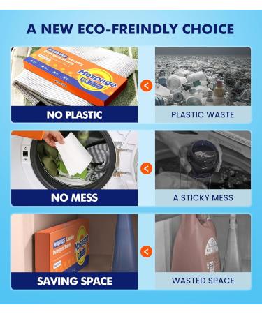 Tough on Stains Laundry Detergent Sheets - Eco-Friendly No Residue 100 Loads (50 Sheets) - Perfect for Travel & Home Fresh Linen Scent - Buy Online on GoSupps.com