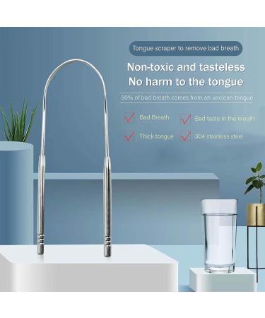Zlongron U-Shaped Stainless Steel Tongue Scraper - Bad Breath Eliminator & Easy Clean Oral Care Tool with Case - Buy Online on GoSupps.com