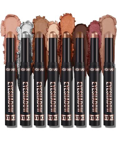 6Pcs Eyeshadow Stick Set Matte and Shimmery Cream Eye Shadow Pencil Highlighter Contouring Pen Waterproof Long Lasting Eyeshadow Pen - Buy Online on GoSupps.com