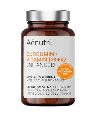 NEW: Curcumin Plus highly dose |Liquid turmeric in micelle formula |Without polysorbate without Piperin |Liquid with vitamin D3 + K2 |Laboratory tests quality from DE |60 capsules - Buy Online on GoSupps.com