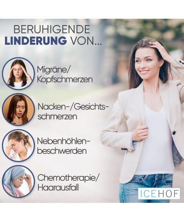 IceHOF Cooling Cap - 4 Cooling Packs 3D Mask with Hair Opening Removable Cooling Gel Hat for Chemo Therapy Migraine & Headache Relief - Blue - Buy Online on GoSupps.com