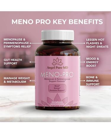 Angel Pure MD Menopause Probiotics - Natural Relief for Weight Gain, Hot Flashes, Mood Swings, Low Energy - Gut Health Support - 90 Capsules - Buy Online on GoSupps.com