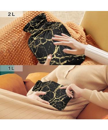 Golden Marble Hot Water Bottle - 1L Heat Relief for Hand & Foot Warmth | Ideal for Pregnant Women - International Shipping - Buy Online on GoSupps.com