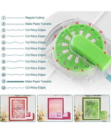 12-Shapes Craft Paper Edge Cutter Dial Trimmer with Measurements - Scrapbooking & Photo Card Decorative Wave Edges Cutting Tool - Buy Online on GoSupps.com