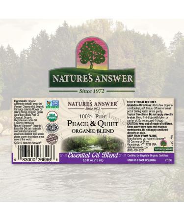 Nature's Answer 100% Pure Organic Essential Oil Blend - 0.5oz Peace & Calming Relax - Buy Online on GoSupps.com