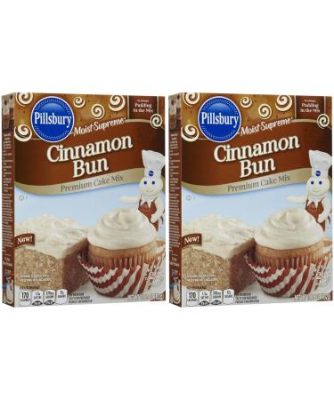 Pillsbury Moist Supreme Premium Cake Mix-Cinnamon Bun-15.25 Oz-2 Pack 15.25 Ounce (Pack of 2) - Buy Online on GoSupps.com