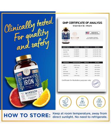 Iron Pills for Women with Folic Acid - 6 Month Supply for Anemia, Period and Pregnancy Support - 180 Vegan Tablets - Buy Online on GoSupps.com