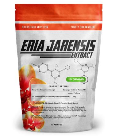 ERIA JARENSIS Extract - Bulk Powder 10 Grams 133 Servings - New Pea Supplement  New Stimulant and NOOTROPIC  Increase Focus Energy Cognitive Performance - Scoop Included