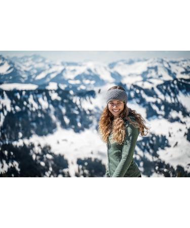 Buy Knitted Jumping Bird Headband for Women - Winter Fleece Lined in Adamello Grey | International Shipping Available - Buy Online on GoSupps.com