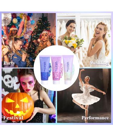  sularpek Sularpek Face Glitter 50ml Body Glitter Mermaid Sequin Makeup Liquid Gel Glitter for Festivals Parties Christmas and Easter - Buy Online on GoSupps.com