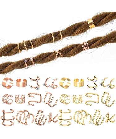 OIIKI 48Pcs Hair Braids Cuffs - Metal Hair Rings for Dreadlock Punk Hair - Non-Piercing Ear Clips - Hair Styling Accessories - Buy Online on GoSupps.com