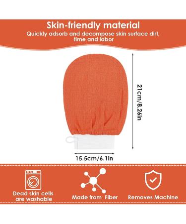 Exfoliating Gloves 3Pcs Body Scrub Glove Bath SPA Exfoliating Mitts Dual-Sided Deep Clean Exfoliation Scrubbing Mitt Dead Skin Remover Glove Deep Body Scrubber for Women and Men(Orange) - Buy Online on GoSupps.com