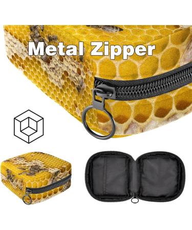 Shop Honeycomb Bees Yellow Sanitary Napkin | Stahrlichte Pocket Menstrual Pad & Cup with Zipper for Teens & Women - Buy Online on GoSupps.com