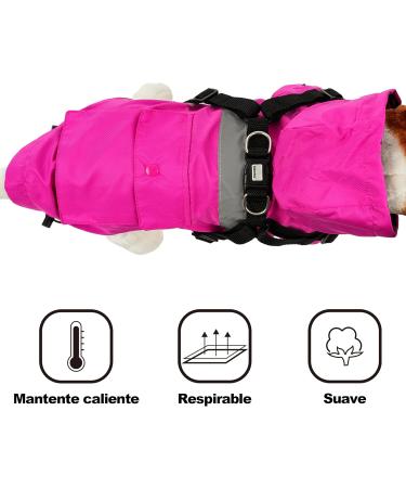 Shop Waterproof Dog Cloak & Coat for Small/Medium Dogs - Windproof Jacket with Dish Ring - Fuchsie & Fox - Buy Online on GoSupps.com