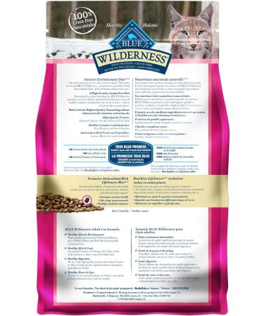 Blue Buffalo Wilderness High Protein Grain Free Natural Adult Dry Cat Food Salmon 2.2kg bag - Medium Bag kibble & Bursts with Savory Seafood Cat Treats 340g tub Salmon Medium Bag + Cat Treats 340g tub - Buy Online on GoSupps.com