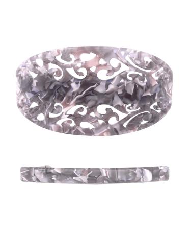 Strong Long Hair Clips Set For Thick Hair Gray Marble Filigree for Women