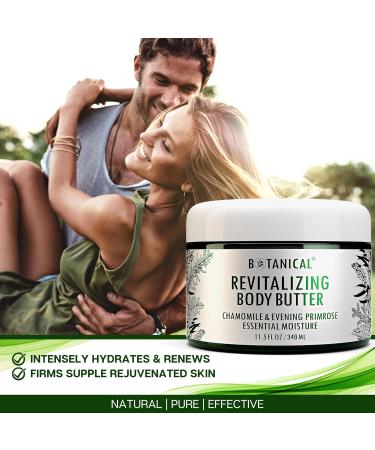 Botanical Revitalizing Body Butter | Organic Evening Primrose & Chamomile | Natural Skincare | 11.5 fl oz (340 ml - Buy Online on GoSupps.com