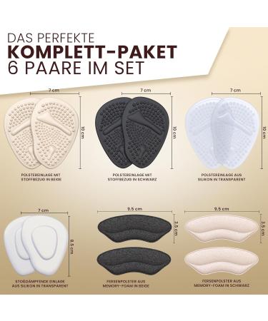 Jesen Friend Premium Bale Cushion Insoles | 12 Pcs Forefoot Pads for High Heels & Sandals - Anti-Slip Gel Inserts for Foot Comfort - Novel 2024 - Buy Online on GoSupps.com