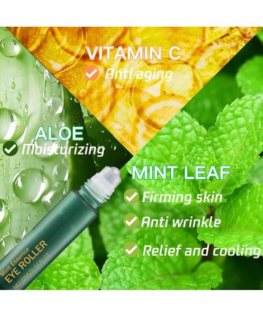 Mint Essence Serum Roller - Under Eye Cream - Eye Bags Remover - Eye Cream for Dark Circles and Puffy Eyes - Anti Wrinkle Eye Cream - Brighting Moisturing and Cooling Feeling 10ML - Buy Online on GoSupps.com