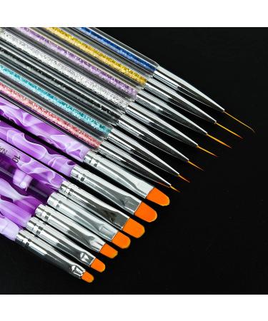 14 Pieces Nail Art Brushes Set for Beautiful Nail Designs and Nail Painting - Multi-colored Nylon Brushes for Poly Extension Gel and Tips Builder - Buy Online on GoSupps.com