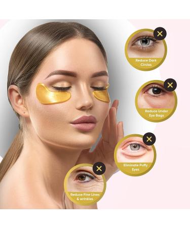 KIWI AND CO. BEAUTY 24K Gold Under Eye Masks - 20 Pairs for Dark Circles, Puffiness, Fine Lines & Wrinkles | Anti-Aging Collagen Skin Care Patches - Buy Online on GoSupps.com