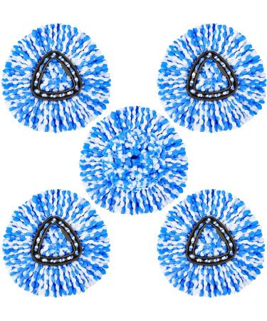 5 Pack Blue Microfiber Spin Mop Replacement Heads for EasyWring RinseClean System - Buy Online on GoSupps.com