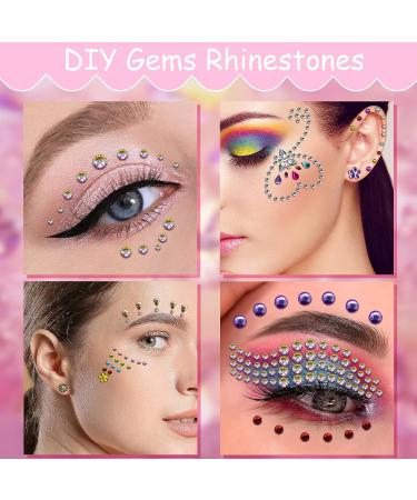 8 Sheets Self-Adhesive Rhinestone Face Jewels for Makeup, Crafts, and Nail Art - Festival and Carnival Fairy Style Rhinestone Stickers - Buy Online on GoSupps.com