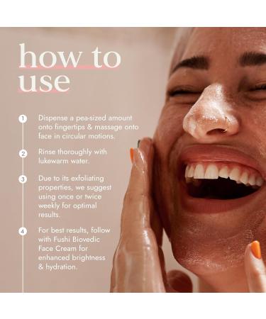 Fushi Biovedic Enzyme Face Wash 150ml | Fresh Pressed | Ayurvedic Herb Manjisthta Vanshlochan Stem & Rice Bran Oil | Best for Gentle Exfoliation Dull Skin & Balance Skin PH | Manufactured in The UK - Buy Online on GoSupps.com