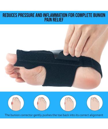360 Relief Orthopedic Bale Zeh Rail Corrector | Hallux Valgus Pain Relief & Protection | Adjustable Size | Black with Silicone Separators & Laundry Bag - Buy Online on GoSupps.com