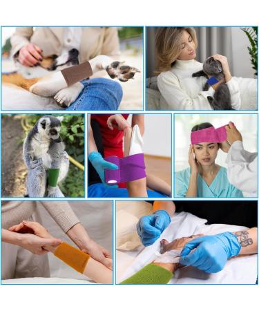 60 Pack Colorful Self Adhesive Bandage Wrap - 3 Inch x 5 Yards Cohesive Tape for Sports Pets & More - Bulk Vet Wrap - Breathable & Elastic - 20 Colors Available - Buy Online on GoSupps.com